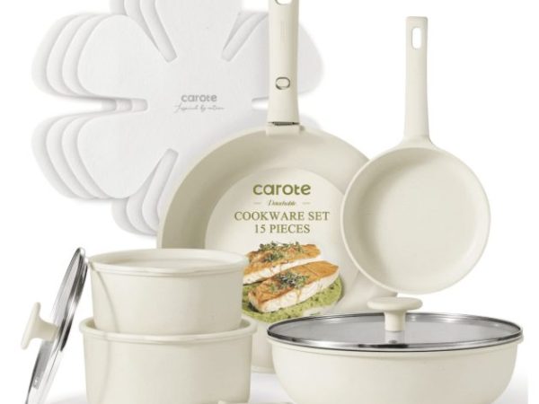 *HOT* Carote 15-Piece Nonstick Cookware Set only $38.29 shipped!